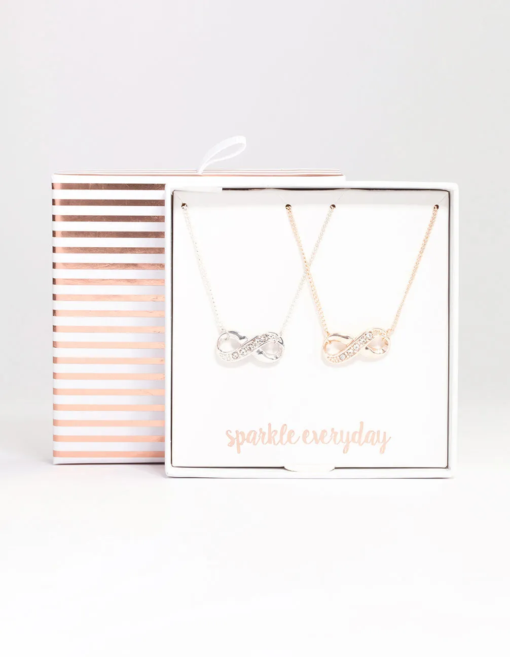 Mixed Metal Diamante Infinity Necklace Pack