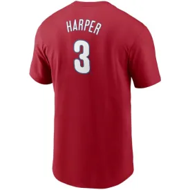 MLB Bryce Harper Philadelphia Phillies Nike Name & Number Tee - Red