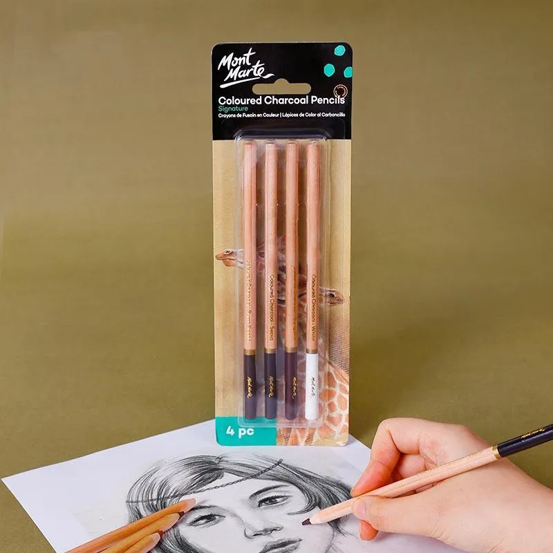 Mont Marte Coloured Charcoal Pencils Signature 4pc