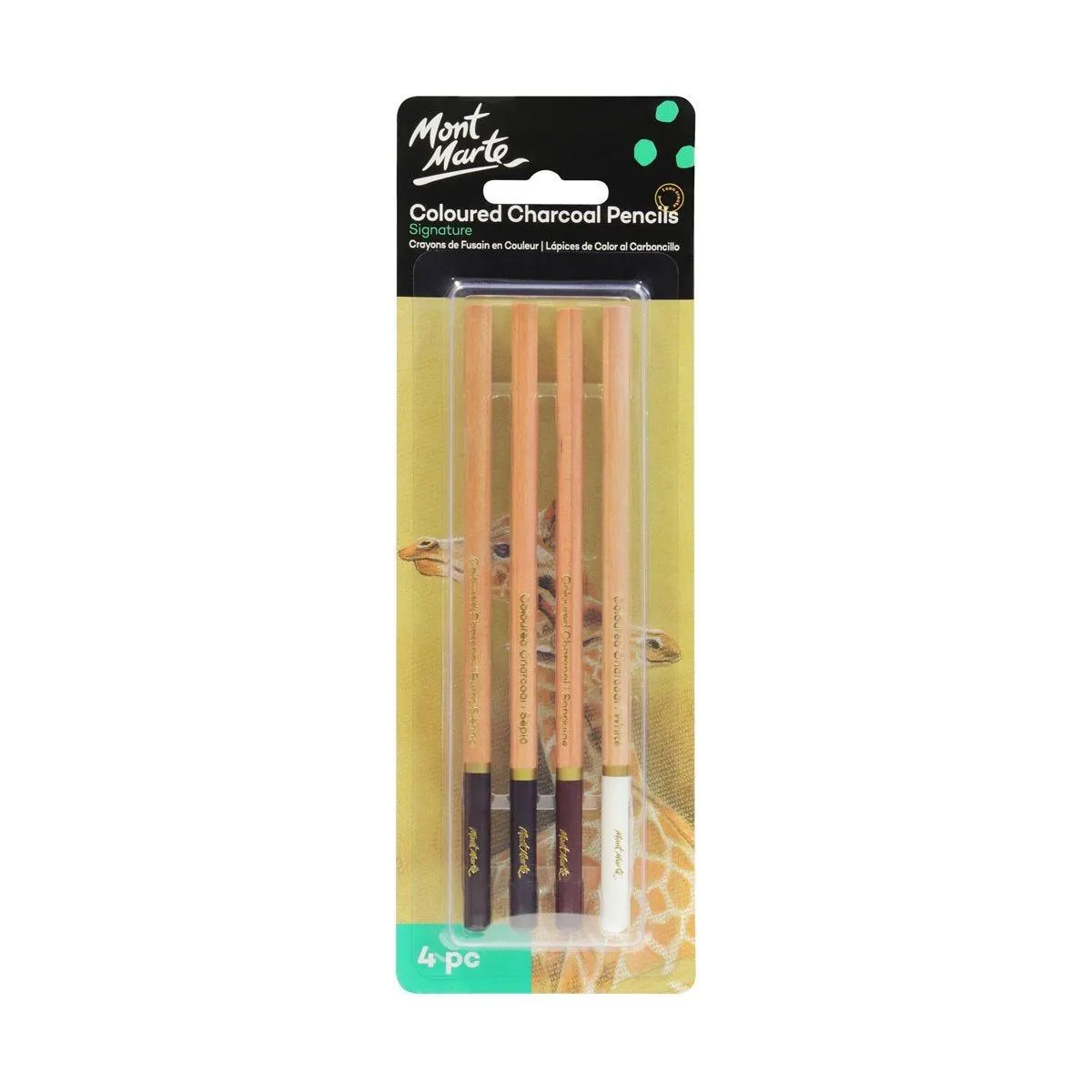 Mont Marte Coloured Charcoal Pencils Signature 4pc