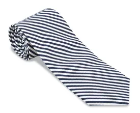 Navy/White Sherman Striped Necktie - F2544