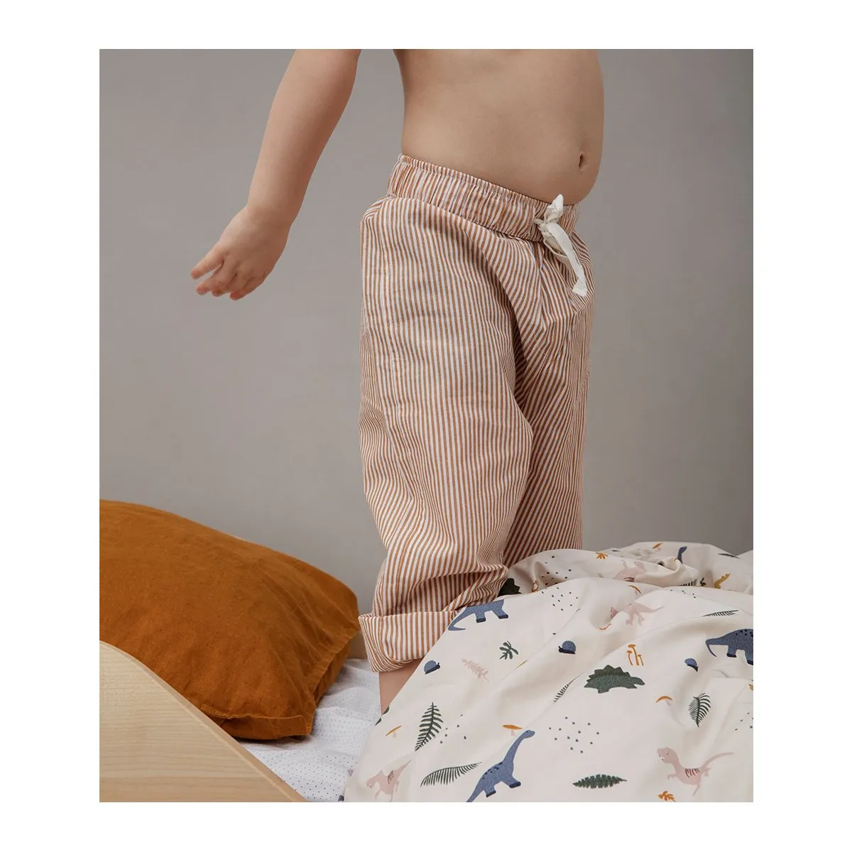 Olly Pyjamas Set - Y/D stripe: Mustard/white