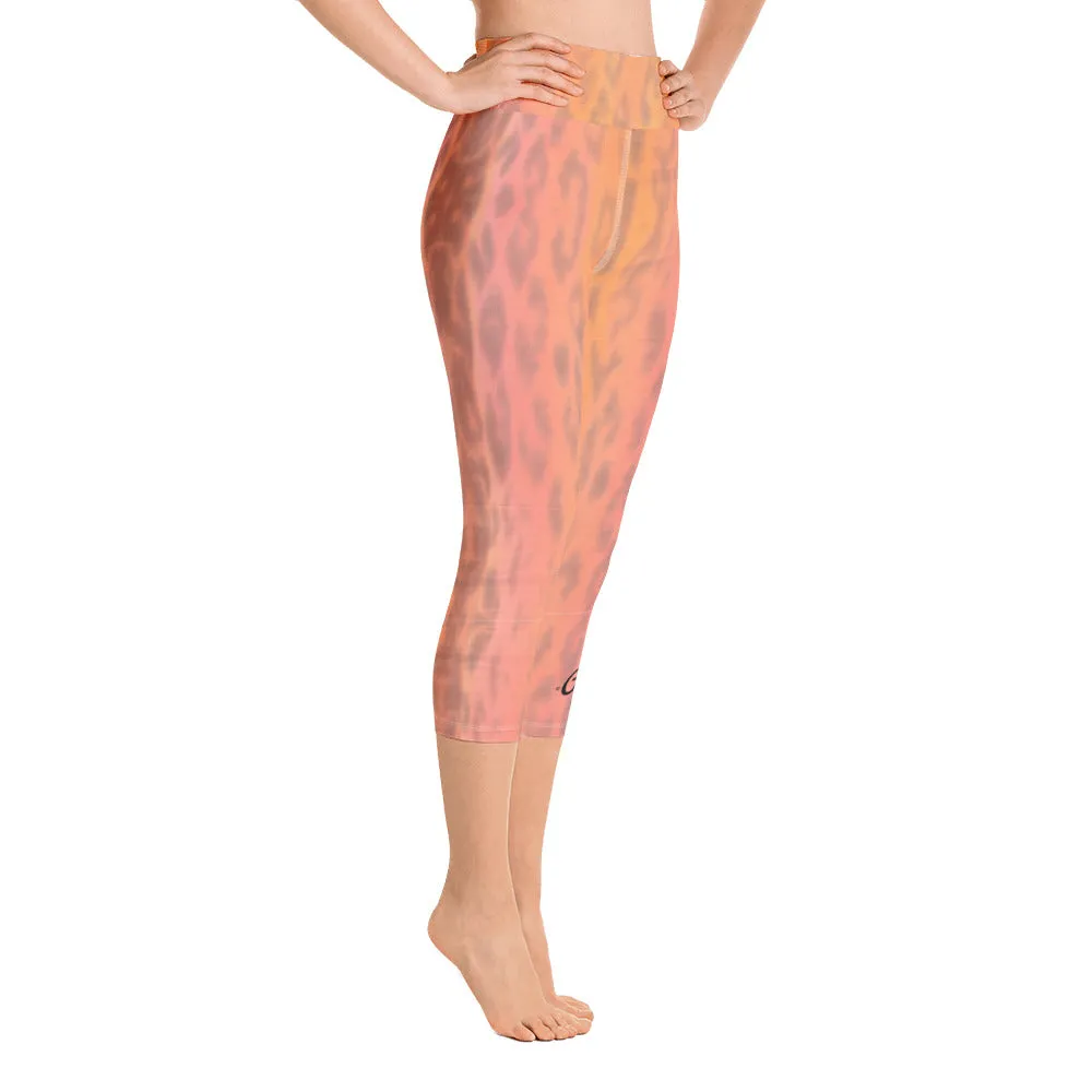 Ombre Leopard Yoga Capri Leggings