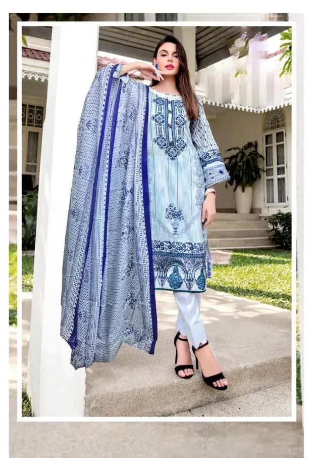 Pakistani unstitched cotton salwar suit with dupatta for women