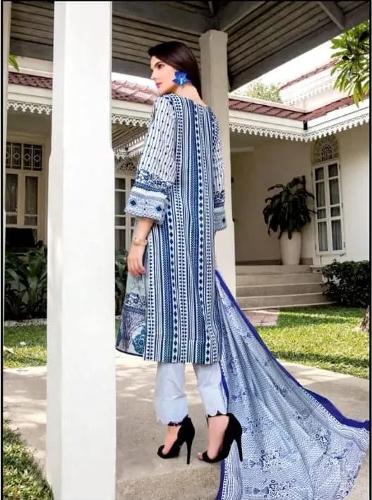 Pakistani unstitched cotton salwar suit with dupatta for women