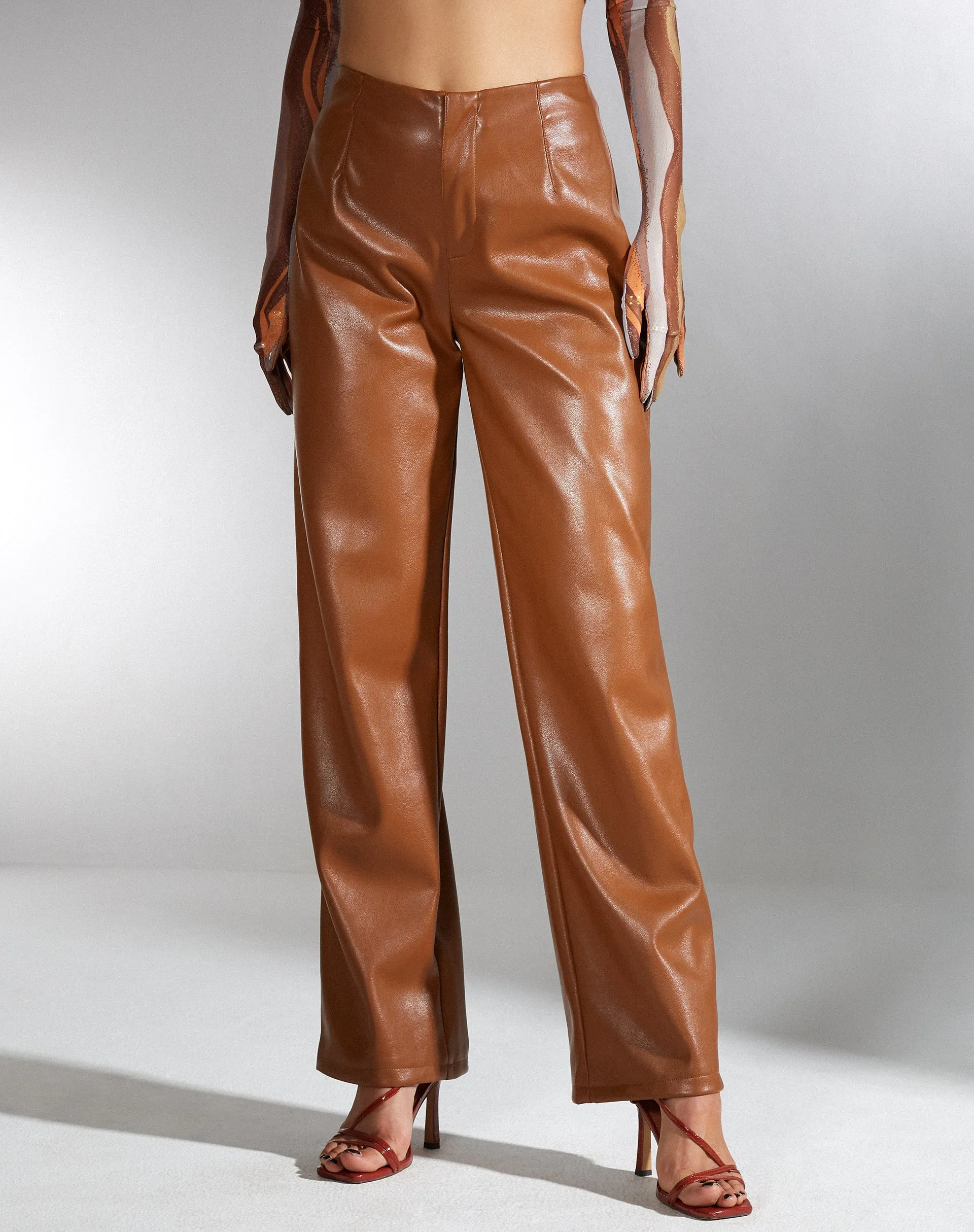 Patria Trouser in PU Chocolate