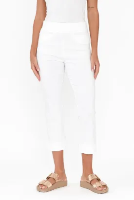 Paula White Stretch Cropped Pants