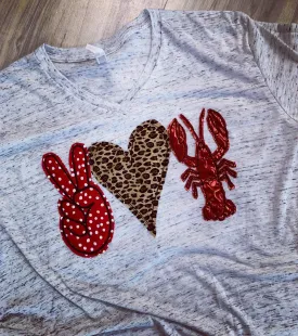 Peace, Love, Crawfish Tee