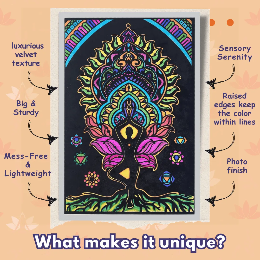 Pepplay Velvet Colouring Card Canvas- Mindful Yoga