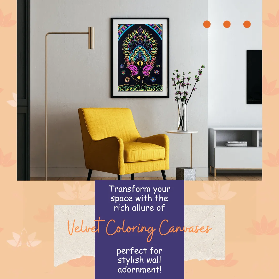 Pepplay Velvet Colouring Card Canvas- Mindful Yoga