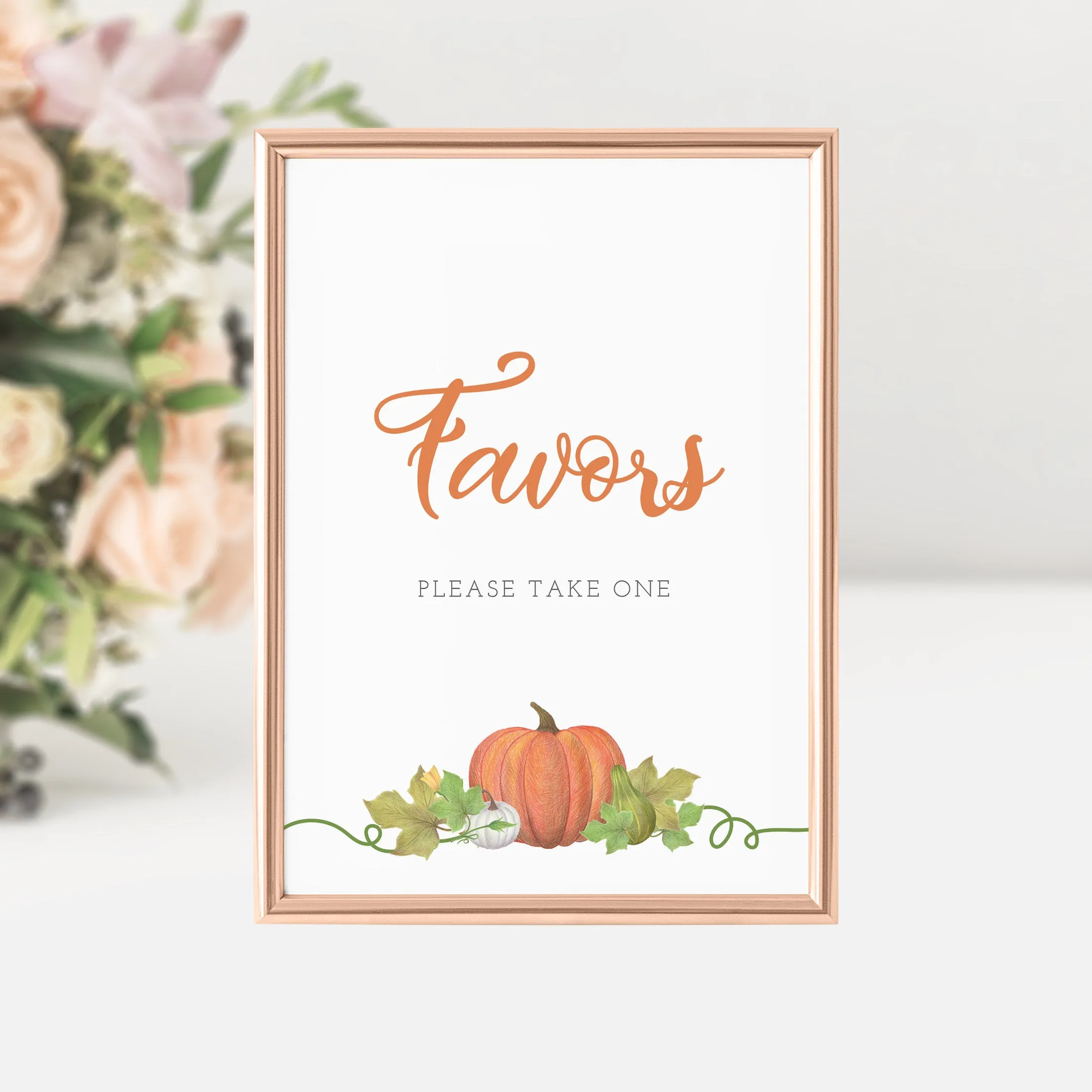 Pumpkin Favors Sign, INSTANT DOWNLOAD - HP100