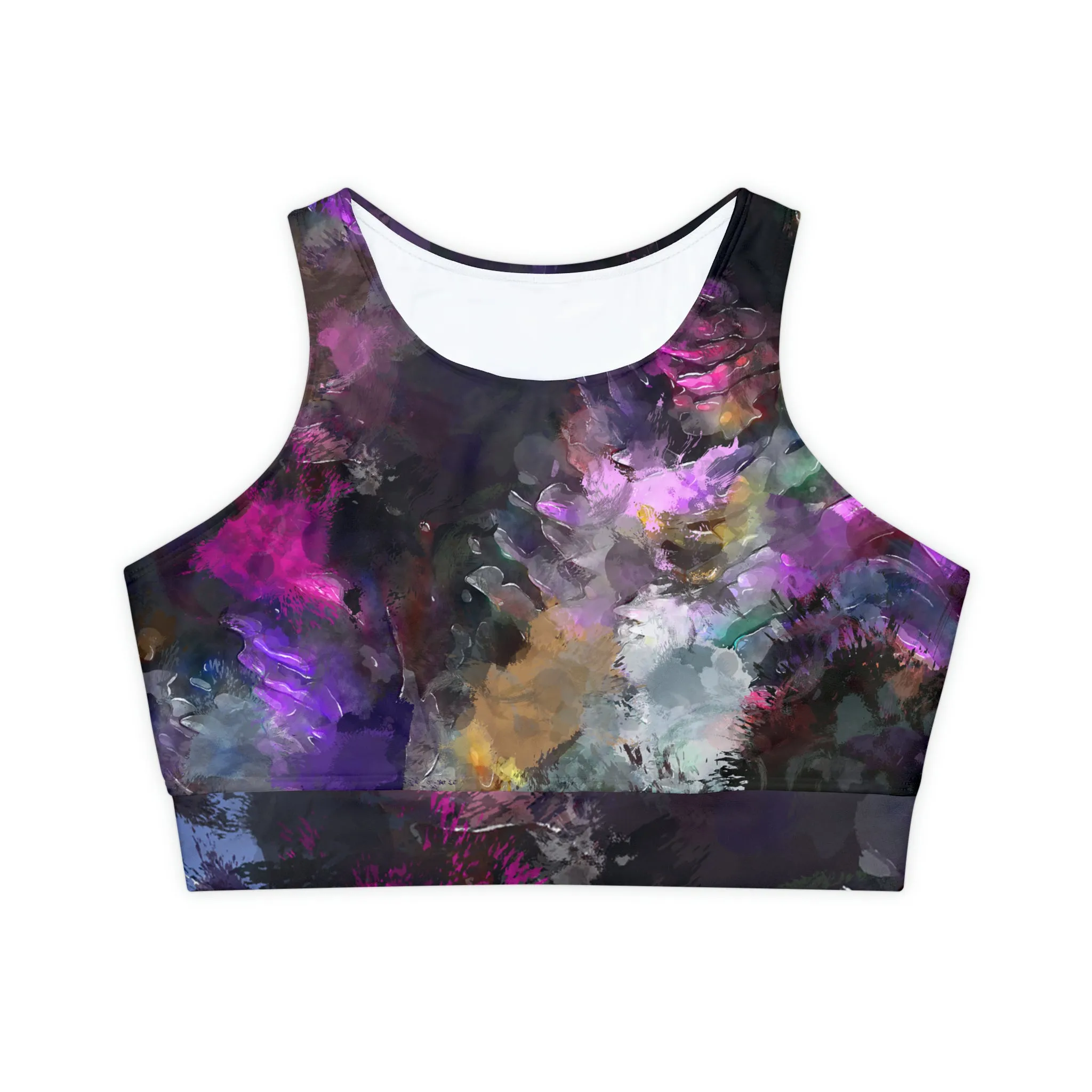 Purple Painting - Inovax Padded Sports Bra