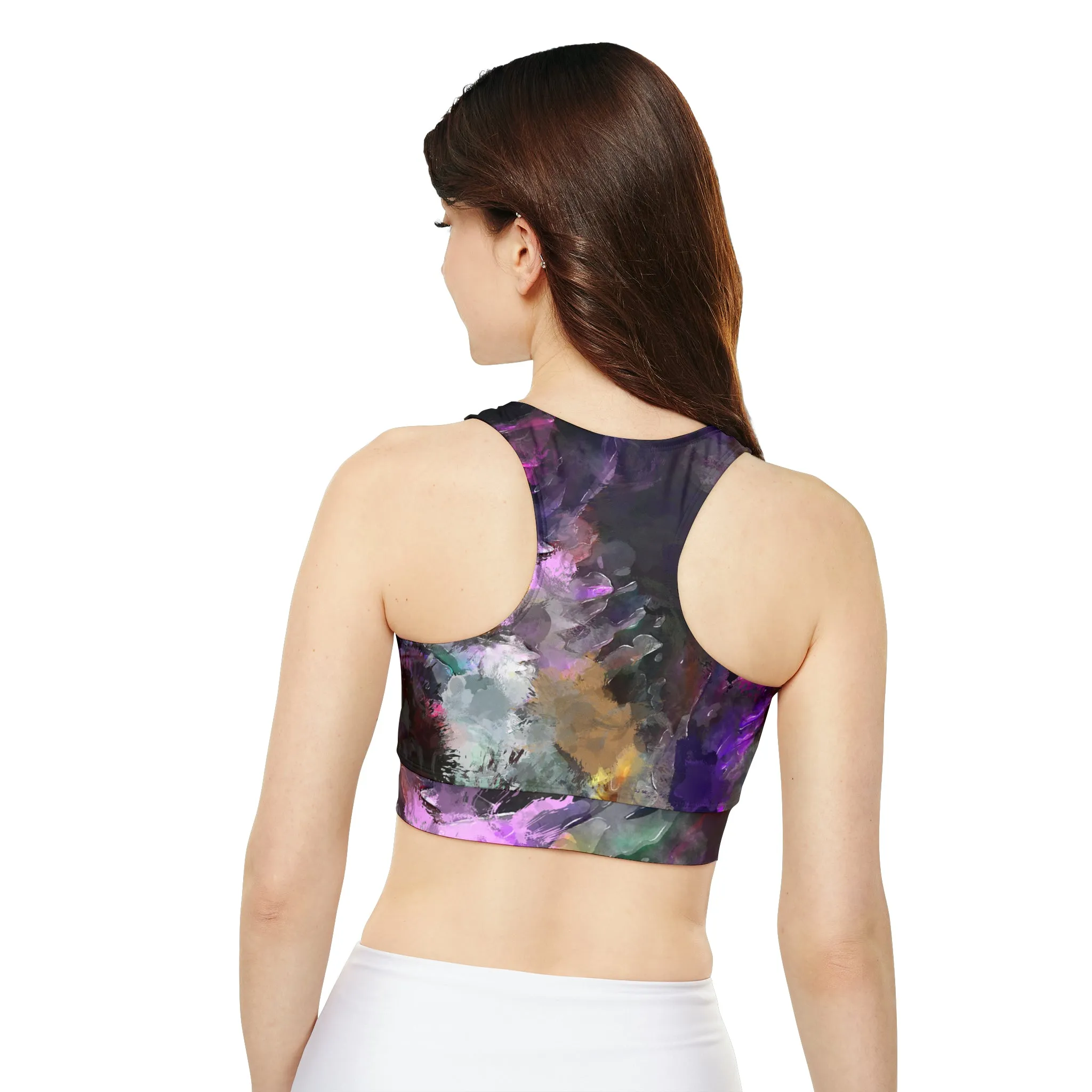 Purple Painting - Inovax Padded Sports Bra