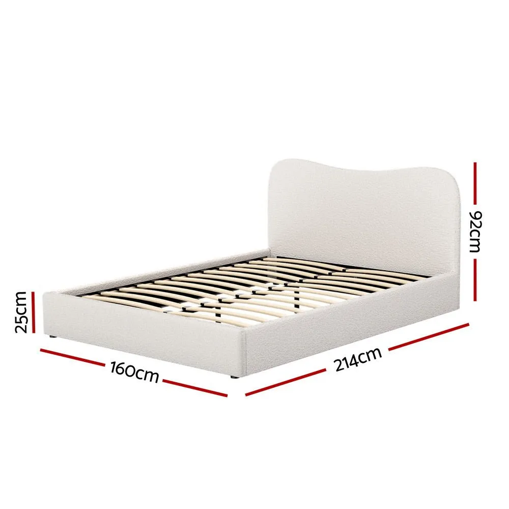 Queen Package | Albany Boucle Bed Frame & Bonita Euro Top Mattress (Medium Firm)