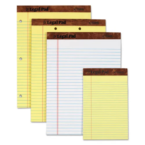 "the Legal Pad"   Perforated Pads, Wide-legal Rule, 8.5 X 14, Canary, 50 Sheets, Dozen