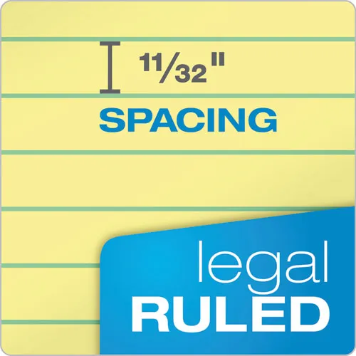 "the Legal Pad"   Perforated Pads, Wide-legal Rule, 8.5 X 14, Canary, 50 Sheets, Dozen