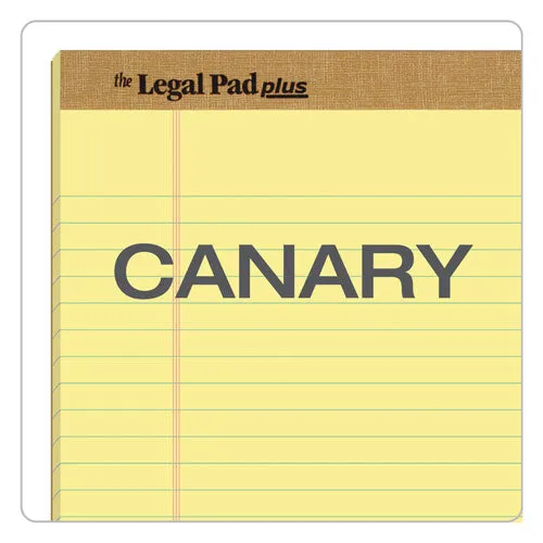 "the Legal Pad"   Perforated Pads, Wide-legal Rule, 8.5 X 14, Canary, 50 Sheets, Dozen