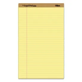 "the Legal Pad"   Perforated Pads, Wide-legal Rule, 8.5 X 14, Canary, 50 Sheets, Dozen