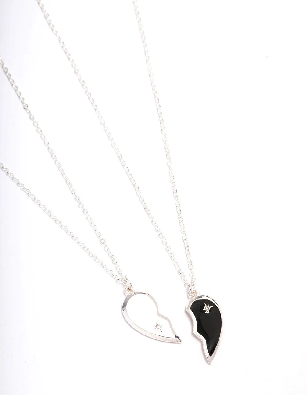 Silver Yin & Yang Heart Necklace Pack