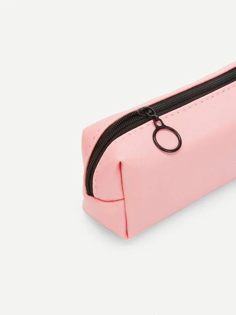 Slogan Print Pencil Case