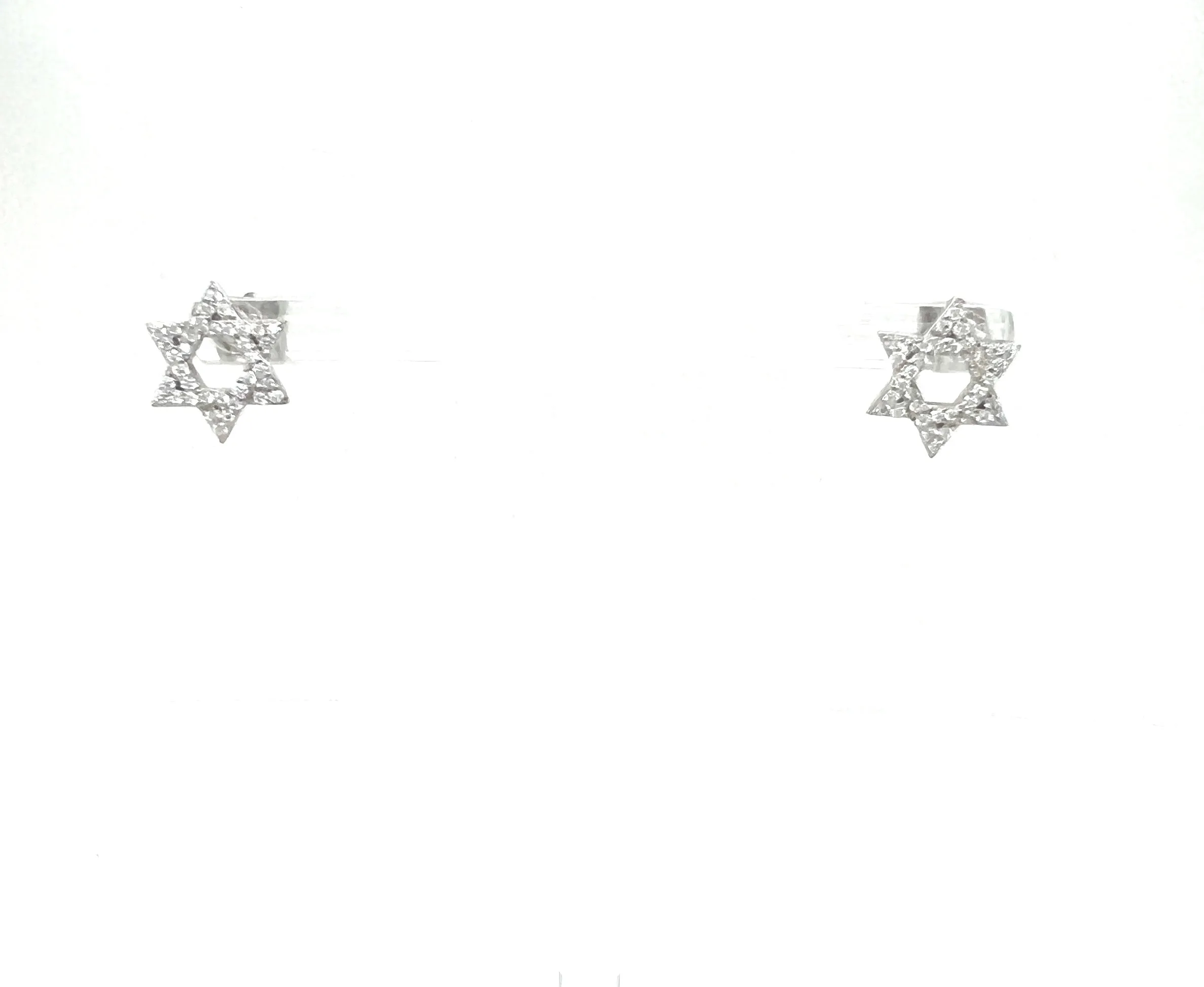 STAR OF DAVID LG PAVE STUD EARRINGS