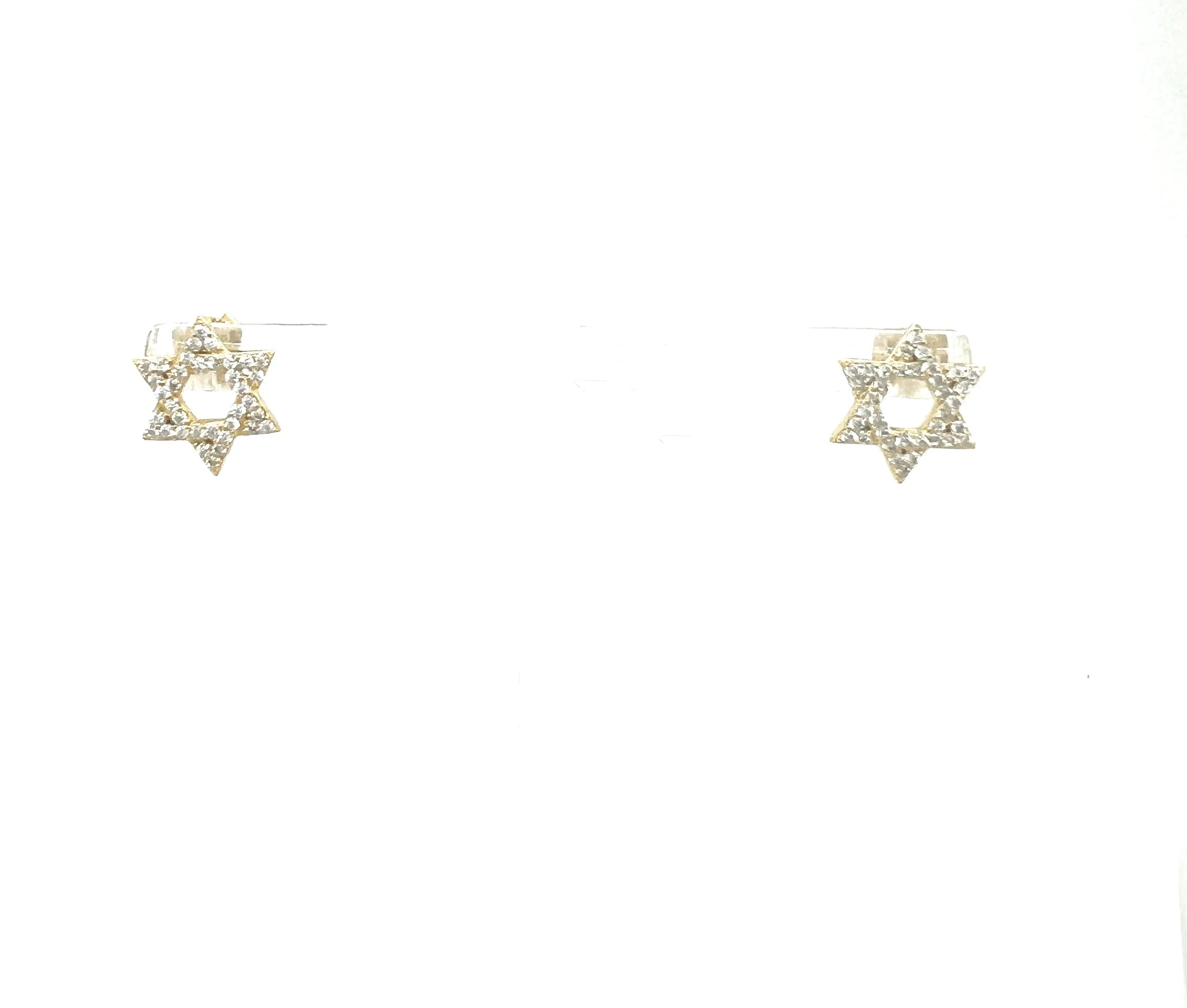 STAR OF DAVID LG PAVE STUD EARRINGS