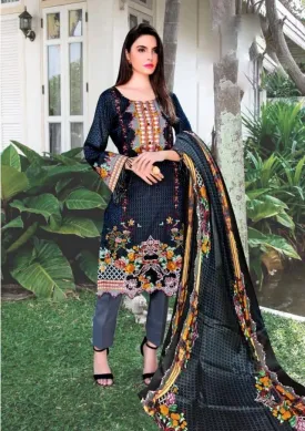 Unstitched Pakistani Black Cotton Suits for Women