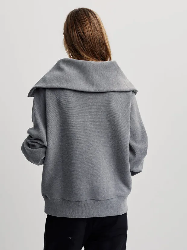 Vine Half-Zip Pullover in Grey Marl