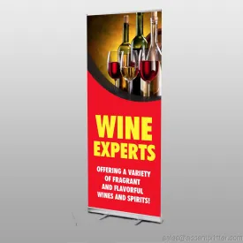 Wine Experts Retractable Banner with Aluminum Stand, 3’w x 6.5’h, Full Color