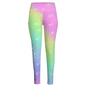 Wishful Rainbow Women's High Waist Yoga Pants With Side Pocket