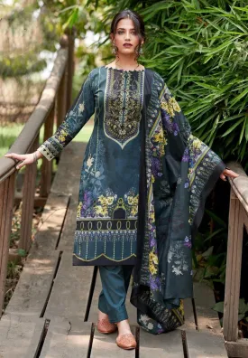 Women's Dark Green Pakistani suits Karachi Dress Material