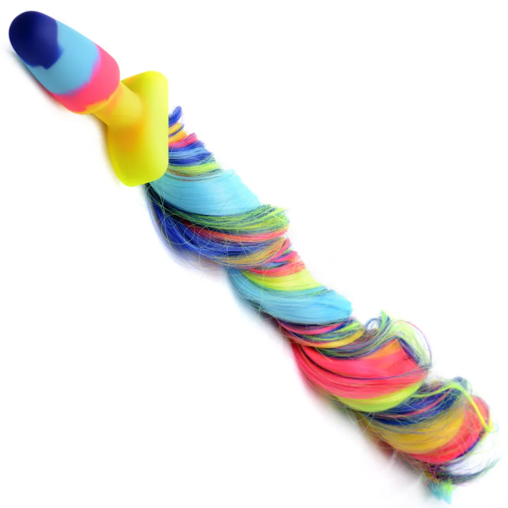 XR Brands Rainbow Unicorn Tail Anal Plug