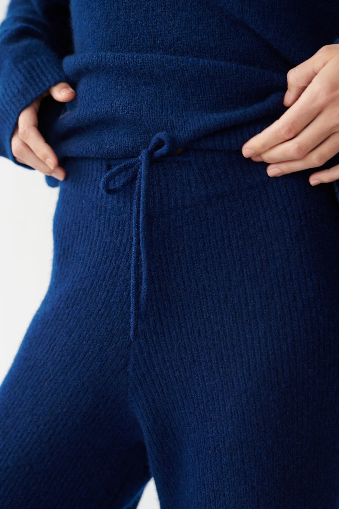 ZIGGA KNIT PANTS - MAO BLUE - SILK/CASHMERE