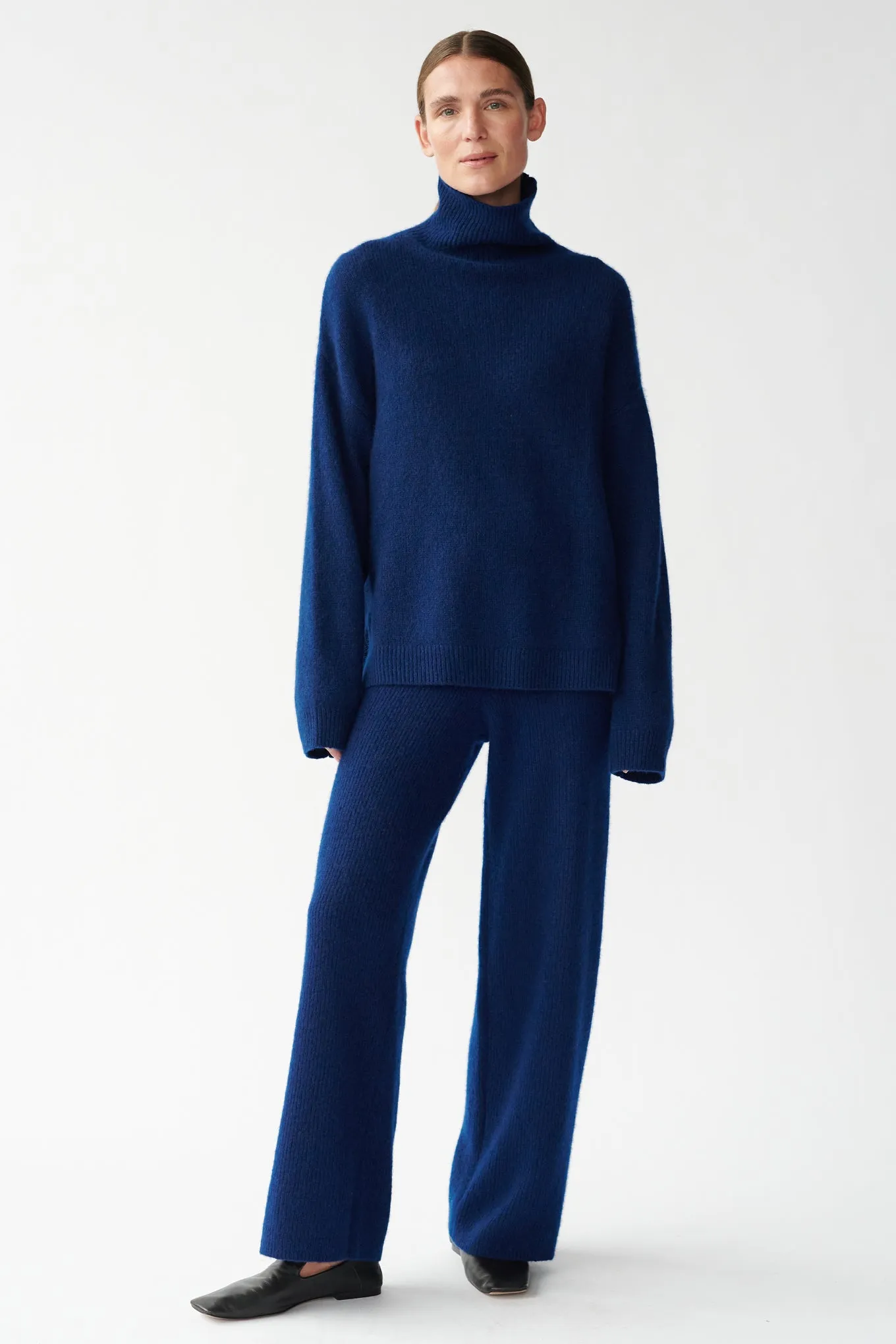 ZIGGA KNIT PANTS - MAO BLUE - SILK/CASHMERE